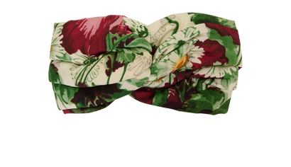 Gucci Floral Headband, &pound;110, Accessories, Green/Red/White, Silk, Front view